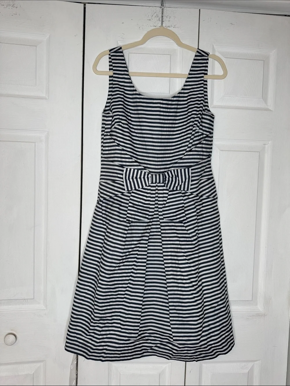 Kate Spade Navy Striped Jillian Bow Front Dress